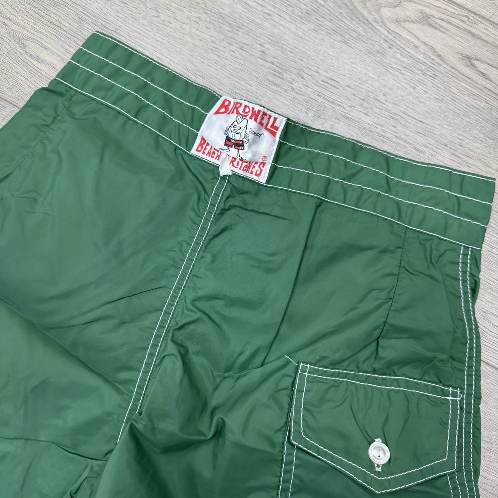 VTG Birdwell Beach Britches Green Swim Trunks Men's Short‎ FLAW Pocket